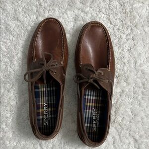 Sperry Brown Leather Boat Shoes Slip-On Moccasin
